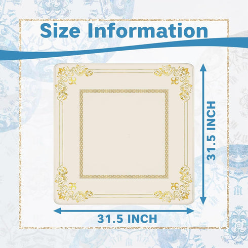 31.5 31.5 Luxury Gold Floral Mahjong Mat for Table X in, Gifts for Mahjong Players, Yellow Golden Baroque Rococo Floral