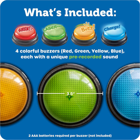 Learning Resources Lights and Sounds Buzzers - Classroom Must Haves Supplies, Kids Toys, Sound Effect Button, Family