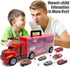 JODUDLR 3-4 Set 12-in-1 3-7,Red Toddler Toys for Year Old Boys,Large Transport Cars Carrier Truck Toys with Vehicles