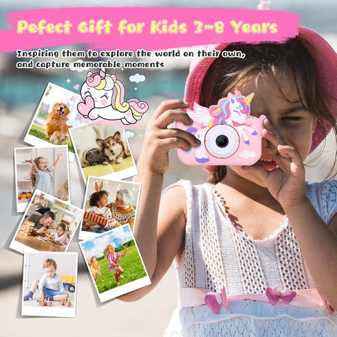 Envyvip 3-8, 3 4 5 6 7 8 1080P, 32GB Unicorn Toys Camera for Kids Girls Age Toddler Kids Digital Camera Christmas