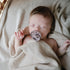 FRIGG 6-18 Andersen Fairytale Natural Rubber Baby Pacifier | Made in Denmark | BPA-Free (Twilight Mauve/Primrose