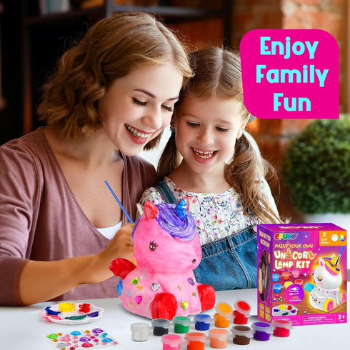 1200mAh 2 3-12+ EPUMP Paint Your Own Unicorn Lamp Kit - Rechargeable Night Light with Light Modes, Arts and Crafts