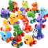 JOYIN Animal Cartoon Cars, Soft Rubber Toy Car Set, Mini Vehicles, Bath