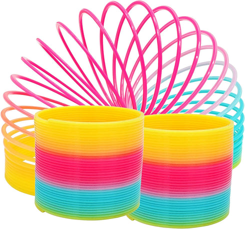 The Dreidel Company Plastic Multicolor Coil Spring, Goody Bag Fillers, Party Favor for Kids, 3" Inches (2-Pack)