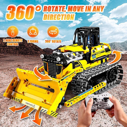 3 1 Bulldozer Set 6-14 Sets Girls-452 OKKIDY in Kids Remote STEM Technology Building Blocks Toys APP Remote