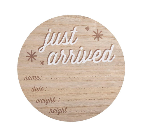 Reece Studio New Baby Birth Announcement Fill-In Photo Prop, Newborn Hospital Wooden Birthday Sign, Customizable New