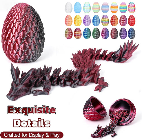 VivaNova 24 Pack 3D Printed Dragon Eggs, Surprise Eggs with Articulated Mini Dragons Inside, Easter Egg Hunt Fillers