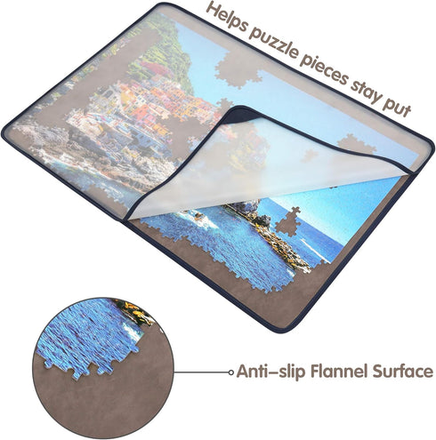 1000 Tektalk Jigsaw Puzzle Board Portable Puzzle Mat with Dustproof Cover for Puzzle Storage Saver, Non-Slip Surface