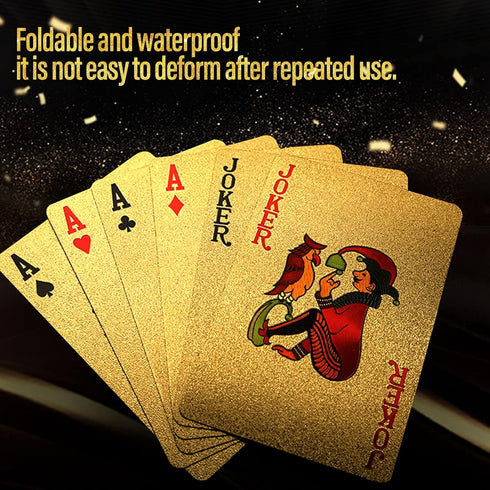 Waterproof Playing Cards, 4 Decks Plastic Black Rose Gold Foil Poker Cards for Game Parties