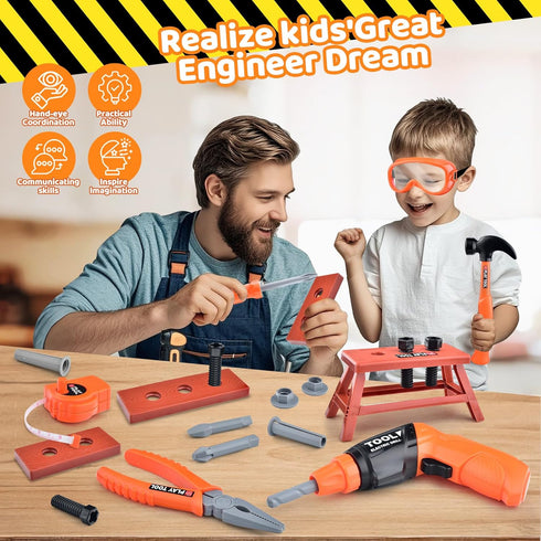 Set 3 4 5 3 4 5 Kids Tool Toddlers Tool Kit Kids Toddlers Tool Belt Year Old Construction Tools Toys for Boys Birthday