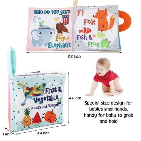 0-3-6-12-18 6 12 1-2 Girls,8 Baby Books Toys Gifts, Touch and Feel Cloth Crinkle Books for Babies,Infant Toddler Baby