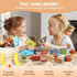 Set Pithfor Wooden Play Food for Kids Toddlers, Grocery Store Pretend Play Food, Pretend Grocery Shopping & Play