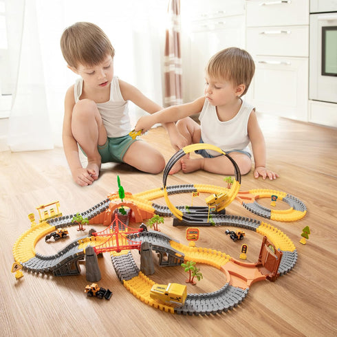 5-7, 3-5, 342Pcs Set 3 4 5 6 7+ OR OR TU Toys for Boys Race Track for Toddlers Construction Toys for Boys Kids Car