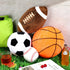Sratte 4 Pcs Stuffed Sports Pillows Toy Set, Soft Plush Basketball Soccer Football Baseball Pillows for Bedroom Decor