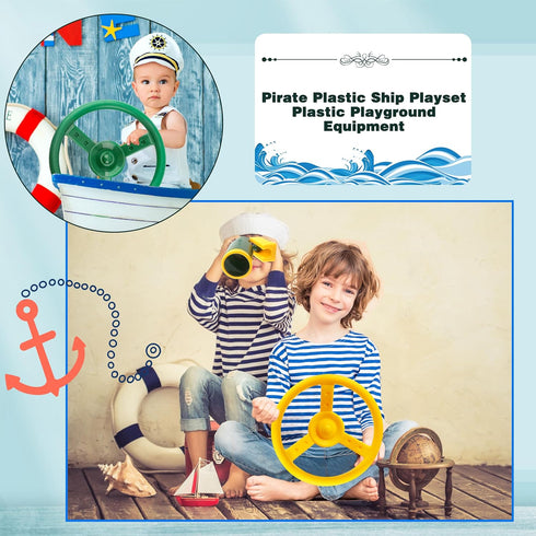 Steering Wheel Playset - Plastic Swingset Steering Wheel for Kids Outdoor Garden Playground Accessories (Red, Blue,