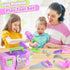 Kids Tool Set, Pink Toy Tool Set for Girls with Electric Drill, Hammer, Planer, Working Vest, Accessories, Storage Box