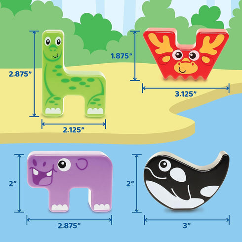 Montessori Puzzle N’ Stack Animals Toys, Kids Stacking Building Animal Blocks Toy for Toddler Preschool Gifts