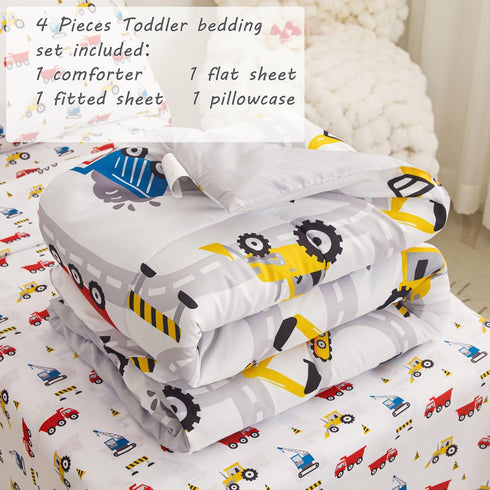 Sets, Set, Set, Viviland Boys Car Toddler Comforter Soft Toddler Bedding Microfiber Toddler Bed Truck