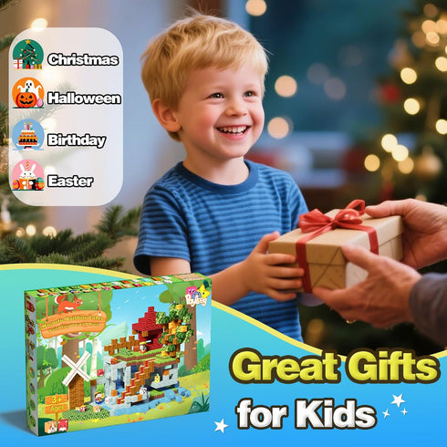 Set, 4-8, 5-7, 8-12, 3+ Magnetic Blocks, Forest Animals Magnet World Magnetic Building Cubes for Boys Girls Age STEM