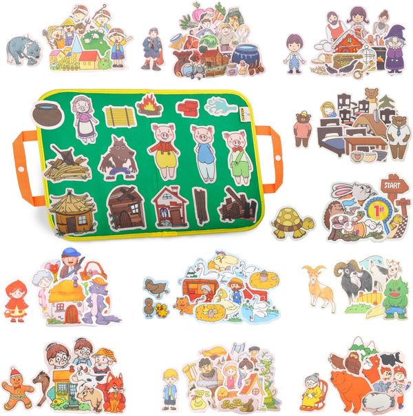 CHEFAN 12 Pack Felt Board Stories Set,Fairy-Tales Flannel Board Stories with a