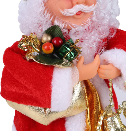 Christmas Funny Santa Toy, Dancing and Singing Electric Santa Claus Doll, Holiday Interactive Musical Ornament