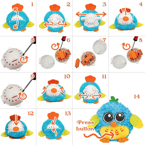 Baby Toys 6 to 12 Months & Up - 'Mr. Blue' Dancing & Singing Bird, Sound & Touch Activated Musical Toy for Infants
