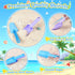 2 Packs Collapsible Beach Buckets for Kids, Foldable Sand Buckets and Shovels with Mesh Beach Bag, Silicone Sand Pails