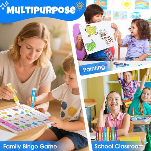 80 8 Crafts10 FUMILE Pcs Dot Markers Bulk, Colors Bingo Daubers Bulk for Toddlers,Washable Bingo Markers,Bingo