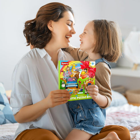 SYNARRY Magnetic Puzzles for Kids Ages 3-5, 20 Pieces Toddler Animal Travel Activity Toys for 3-6 Years