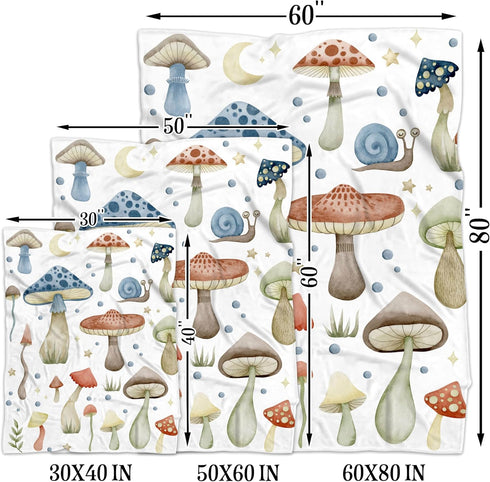 Mushroom Baby Blanket, Mushroom Baby Nursery Bedding Blanket, Custom Mushroom Baby Receiving Blanket, Blanket, Baby