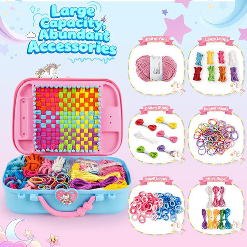 6-in-1 500+ Friendship Bracelet Making Kit,Weaving Loom Kit Toys, Pcs Craft Kits For Kids,A multi-functional Weaving