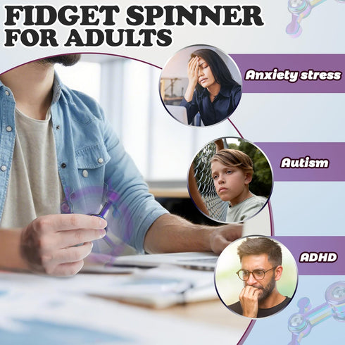 Fidget Spinner for Adults, Metal Silent Figette Office Desk Toy Quiet Cool Gadgets Gifts for Teen Boys Kid Anxiety