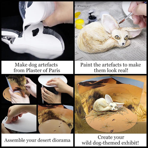 WILD ENVIRONMENTAL SCIENCE Extreme Wild Dogs of The World - Create and Customize Models and Dioramas for Ages 6+