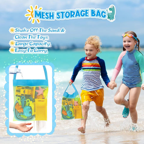 FHOZGECY 2 2 4-8 Beach Toys, Sand Toys for Kids Boys and Girls with Construction Vehicle, Collapsible Bucket, Sand