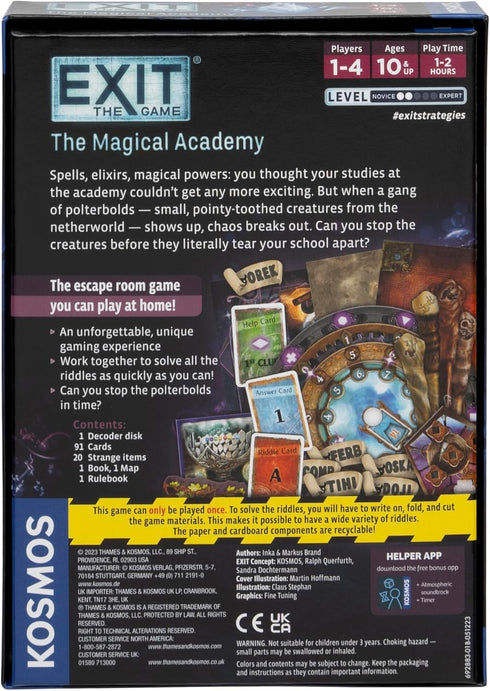 EXIT: The Game - The Magical Academy | Co-op Escape Room Games for 1+ Players | Brainteasers for Ages 10+