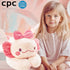 uoozii 20" 4 | Pounds Pink Axolotl Weighted Stuffed Animals with Unscented Microwave Heating Pad Inside, Cute Coolable