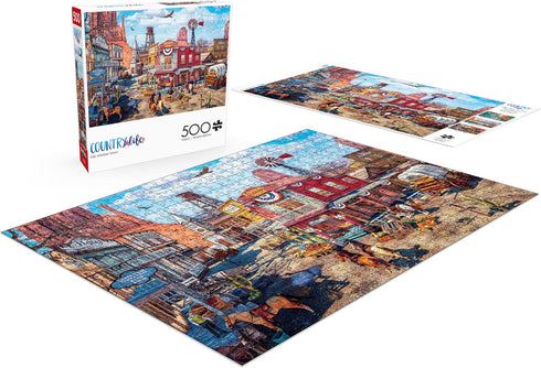 Buffalo Games Country Life Old Western Town - 500 Piece Jigsaw Puzzle for Adults