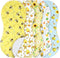 SmoothNovelty 5 Pack Bee Pattern Baby Burp Cloths Soft Absorbent Burping Rags