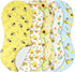SmoothNovelty 5 Pack Bee Pattern Baby Burp Cloths Soft Absorbent Burping Rags