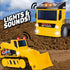 2-N-1 Sunny Days Entertainment Maxx Action Mega Mover Construction Truck and Trailer with Lights, Sounds and Motorized