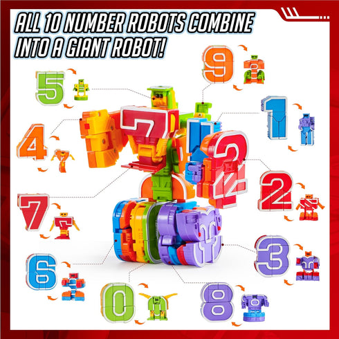 10 3 4 5 6 JOYIN Pcs Number Robots Educational Toys, Number Robots, Action Figure Learning Toys, Easter Basket