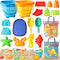 LovesTown Collapsible Beach Toys for Kids, Collapsible Sand Bucket and Shovels Set