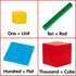 edxeducation Four Color Plastic Base Ten Set, 121 Pieces, Hands-on Math Manipulative for Kids