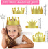 Tatuo 4 Pieces Gold Felt Glitter Birthday Crown Stretch Kids Crown for Boys or Girls