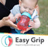 Nuby Clik-It Grip N' Sip Soft Spout No-Spill Training Sippy Cup with Handles - 10 oz (3-Pack) - Blue/Green/Red