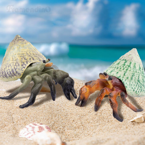 Framendino 4 Pack , Realistic Sea Animals Hermit Crab Model for Home Decorations
