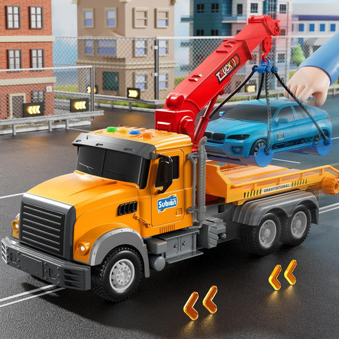 2-4 3-5 4-8,Friction JUKUDAHU Tow Trucks for Toddlers Years Old - Flatbed Truck Toy for Kids Aged Powered Transport