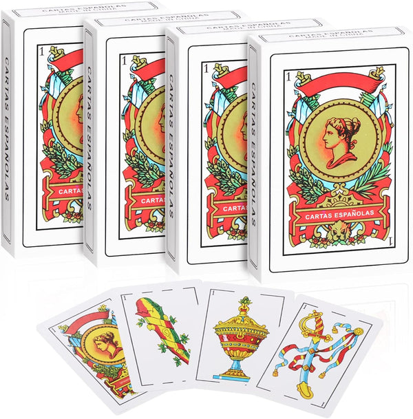4 Decks Spanish Playing Cards, Barajas Españolas Originales, Briscas Cards Puerto Rico, Mexican Playing Cards Game