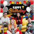 Car Racing Happy Birthday Backdrop, Car Themed Party Decorations, Photo Background for Birthday Photography Decor