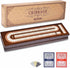 AMEROUS Wooden Cribbage Board Game Set with Magnetic Lock - Metal Pegs